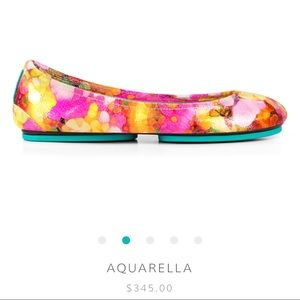 Tieks 9 Aquarella ballet flats Excellent used condition Hand painted Unique